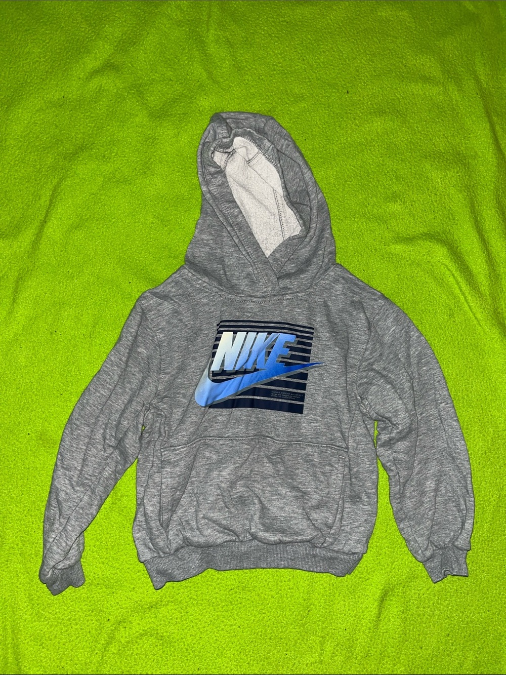 Nike Gray Kids Hoodie with Blue Logo